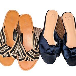 Lot of 2 flip flop sandals target A.New.day and threads, mix colors, size 8